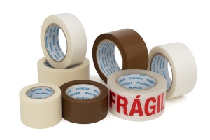Cinta de embalaje o adhesiva / Transparente / Café  / Frágil/con Logo
